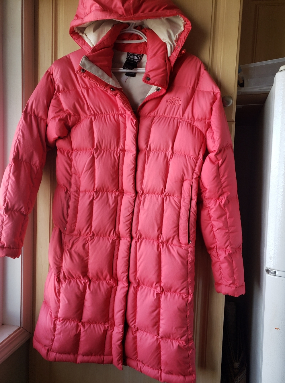 The North Face Women's Pink Insulated Down Long Coat Light Pink